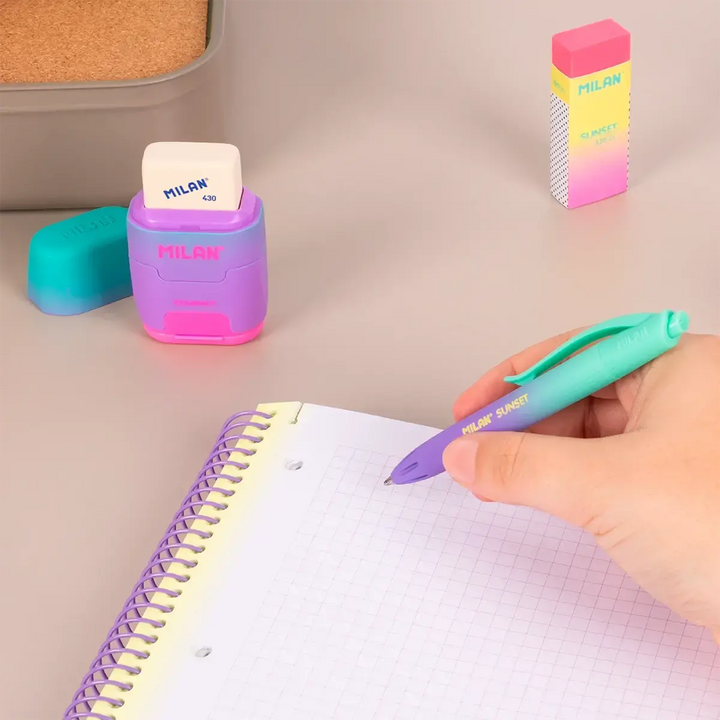 Cuaderno A4 con espiral y tapa dura, papel cuadriculado, 90 hojas de 95gr/m², colección Sunset, amarillo