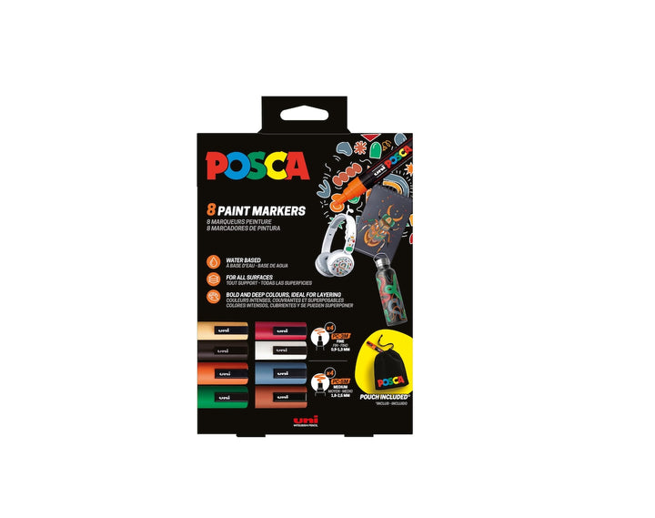 Estuche Posca PC-5M/PC-3M set 8P