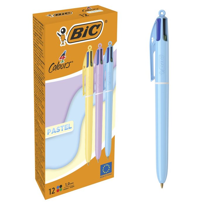 Bolígrafo Bic 4 colores pastel