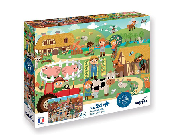 Puzzle Reversible 24 Pzs la Granja y la Ciudad