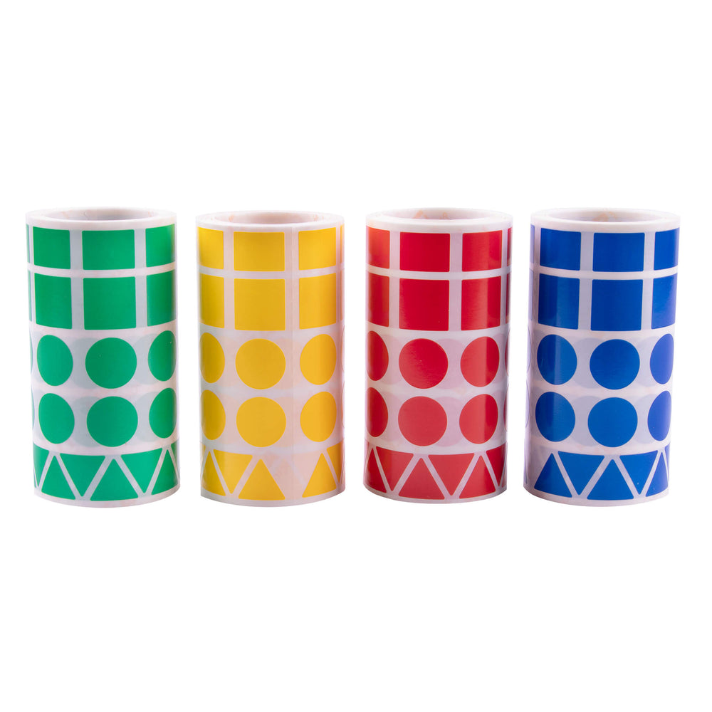Pack rollos de gomets geométricos surtidos 4 u. 20 mm