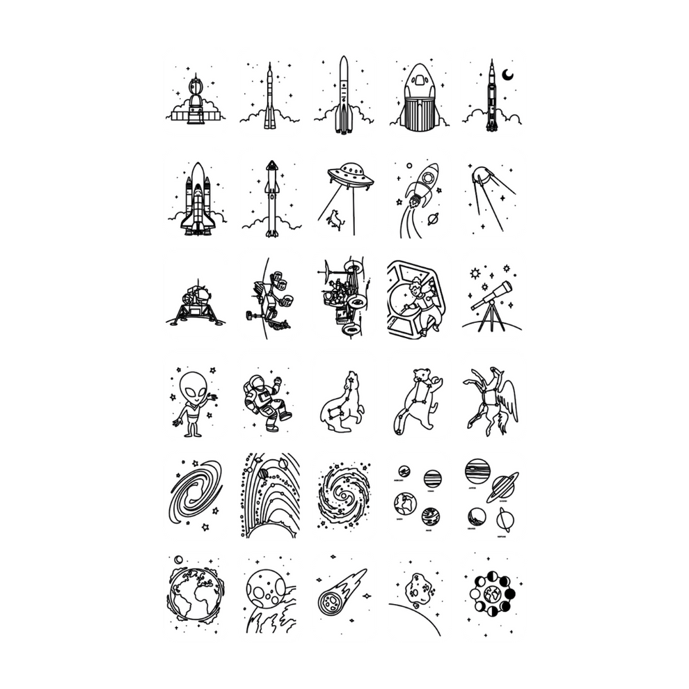 Plantillas Kidydraw mini Galaxy / Dinosaurs