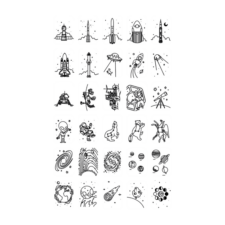 Plantillas Kidydraw mini Galaxy / Dinosaurs