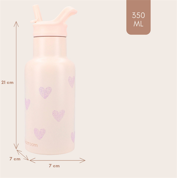 Botella Corazones 350ml - Pink