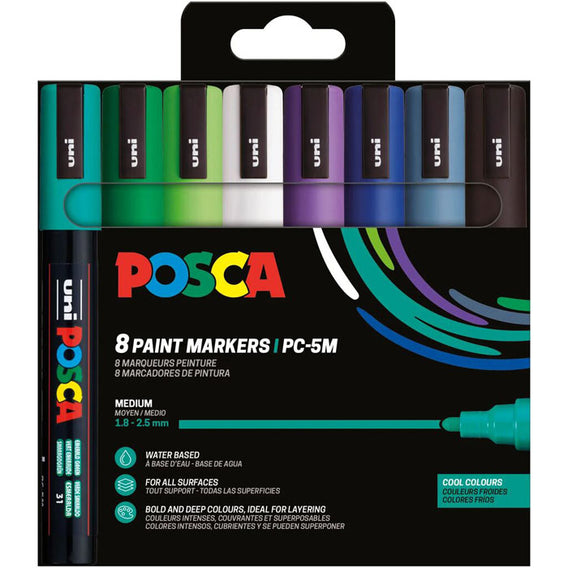 Posca PC-5M 8P Set colores cool