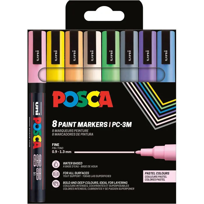 Posca PC-3M 8P Set colores pastel