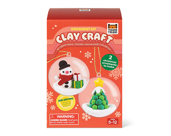 Kit de manualidades con arcilla: muñeco de nieve y árbol.