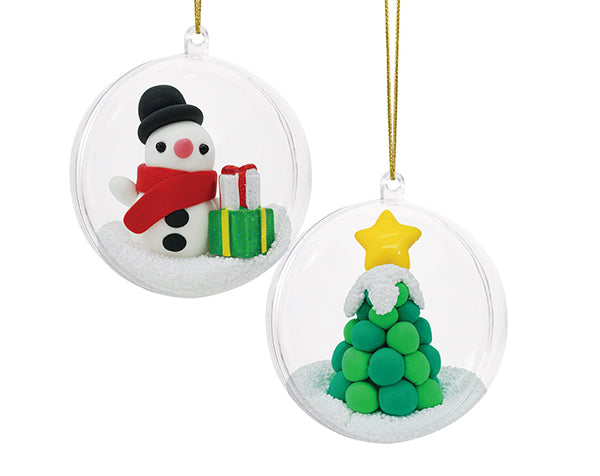 Kit de manualidades con arcilla: muñeco de nieve y árbol.