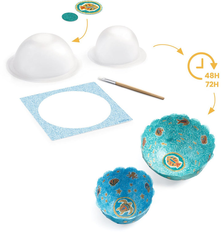DIY - Kit creativo 2 cuencos decorativos de papel - En el mar