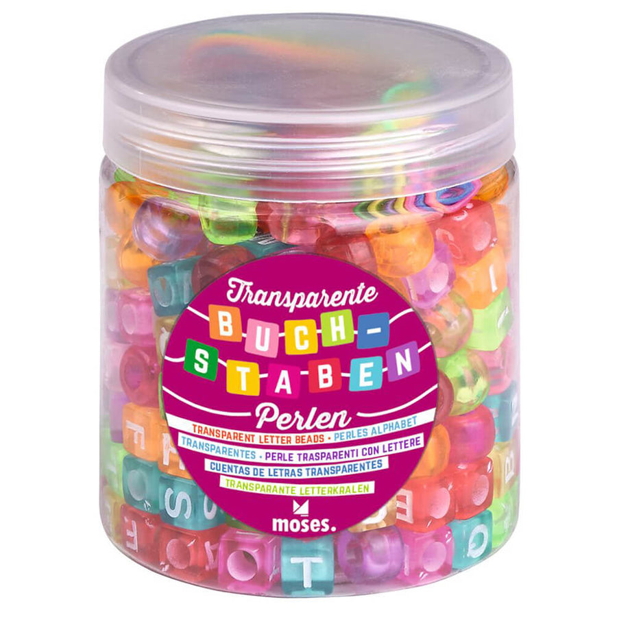Set abalorios letras transparentes