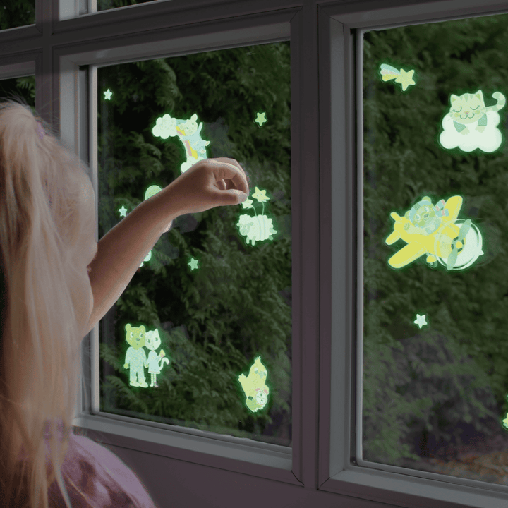 Pegatinas fluorescentes para ventana
