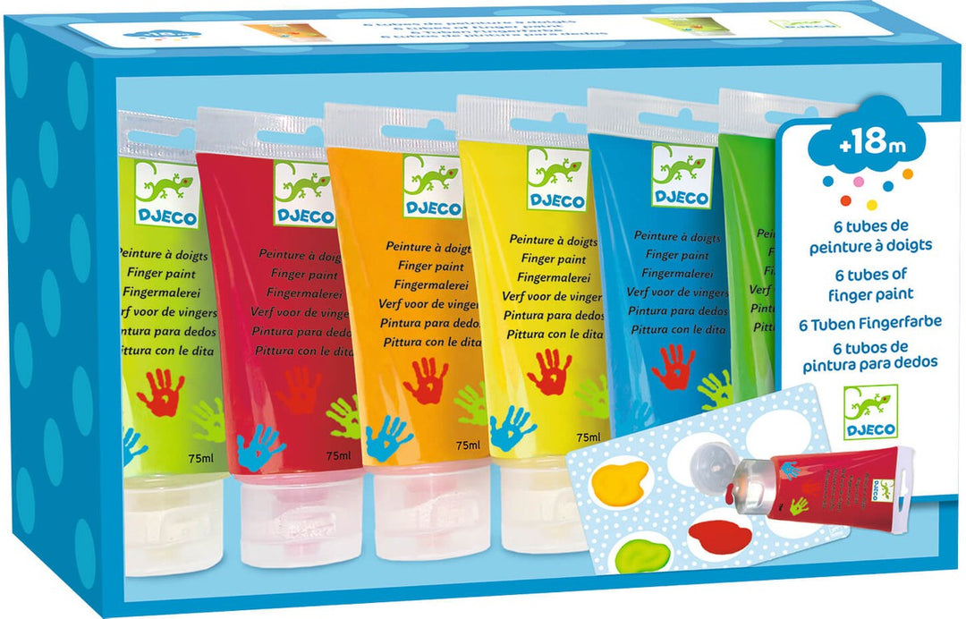 Colores Pintura de dedos 6 tubos