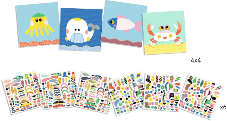Crear con pegatinas Animales marinos