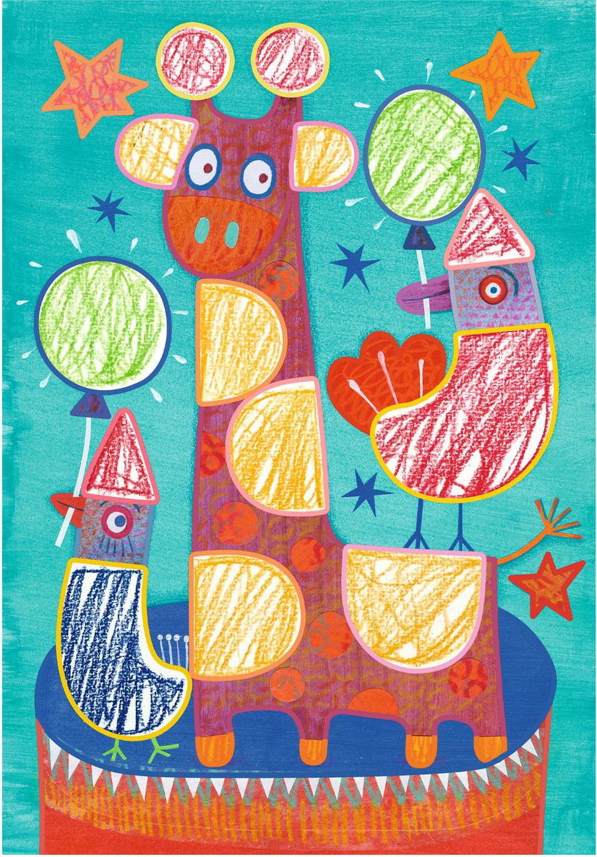 Crear con formas equilibrista y pelotas