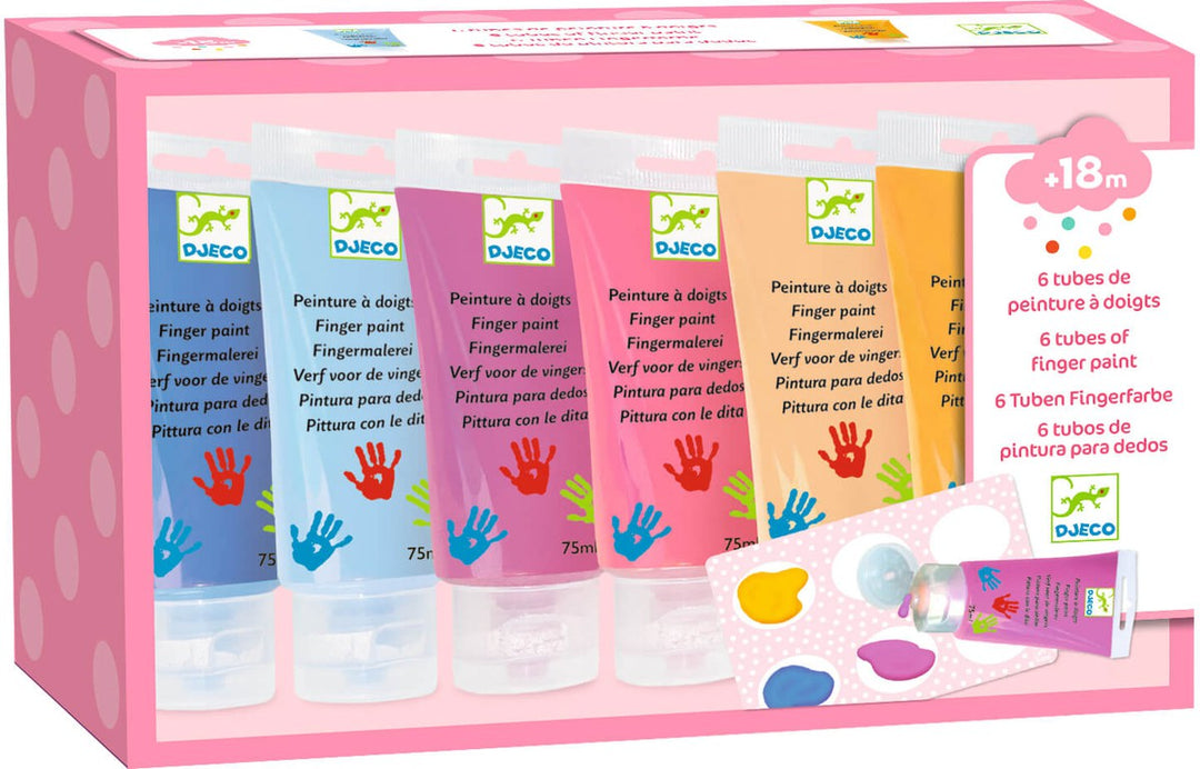 Colores Pintura de dedos 6 tubos - sweet