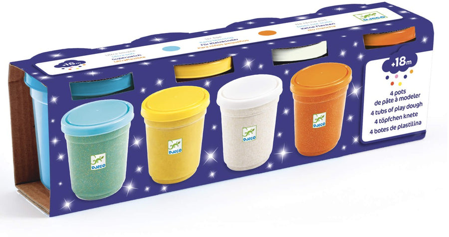 Pasta moldear 4 botes de pasta con purpurina