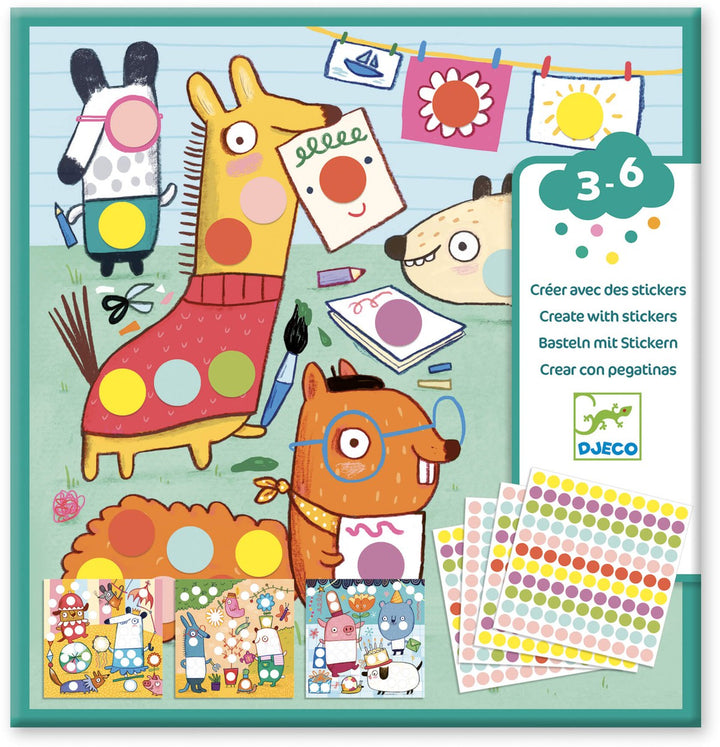 Crear con pegatinas Animalitos