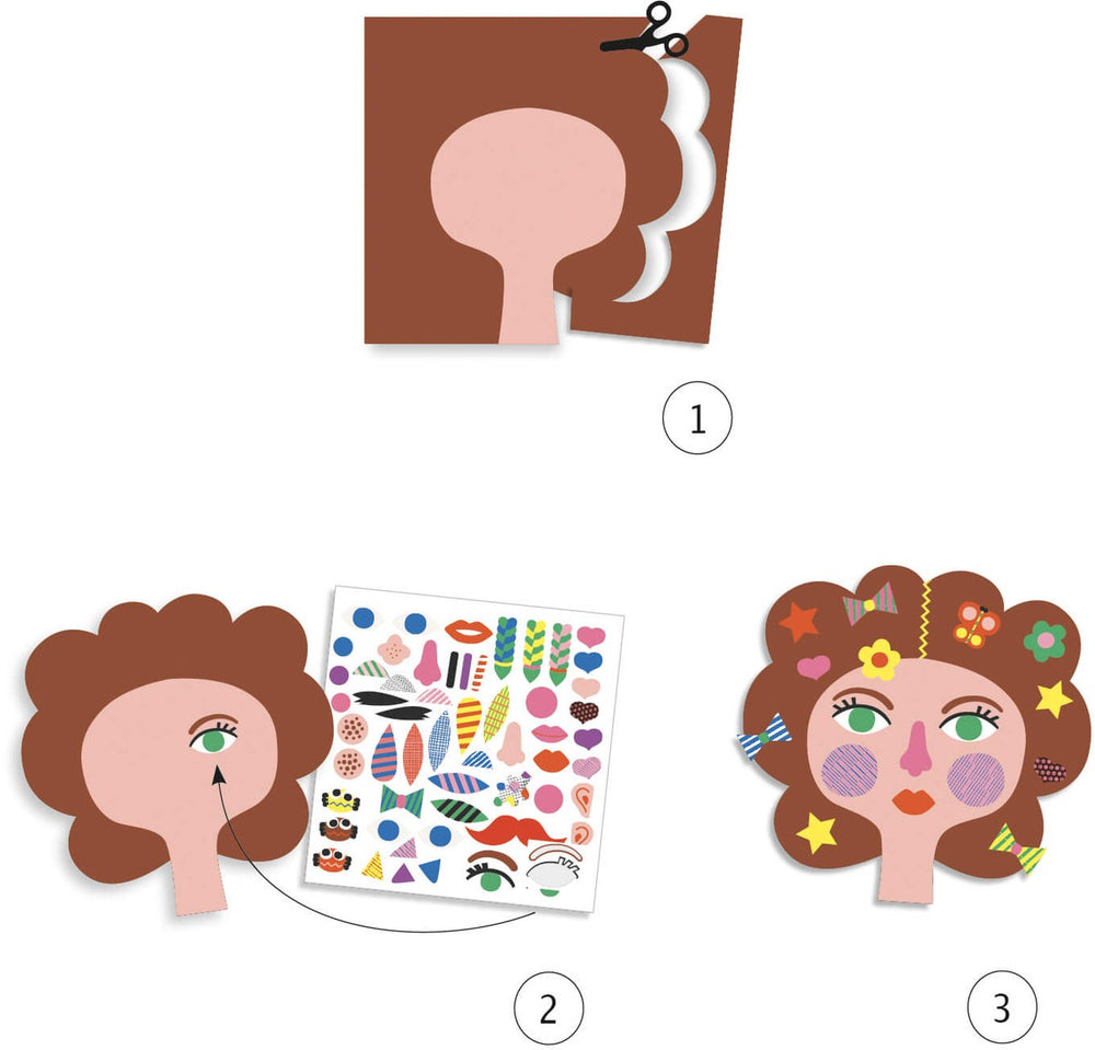 Crear con pegatinas Peluquería