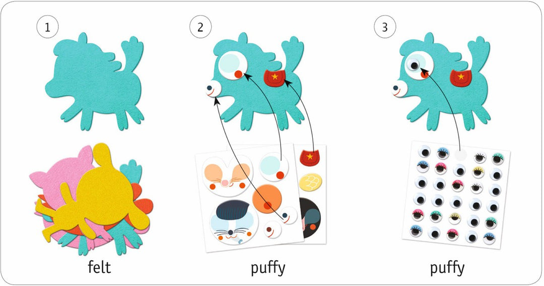 Crear con pegatinas Me gustan los animales