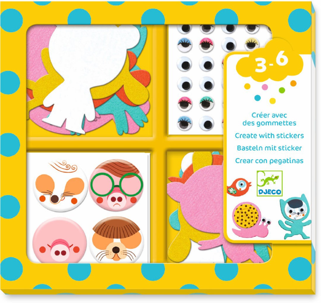 Crear con pegatinas Me gustan los animales