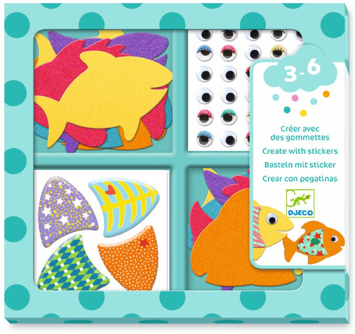 Crear con pegatinas Me gustan los peces