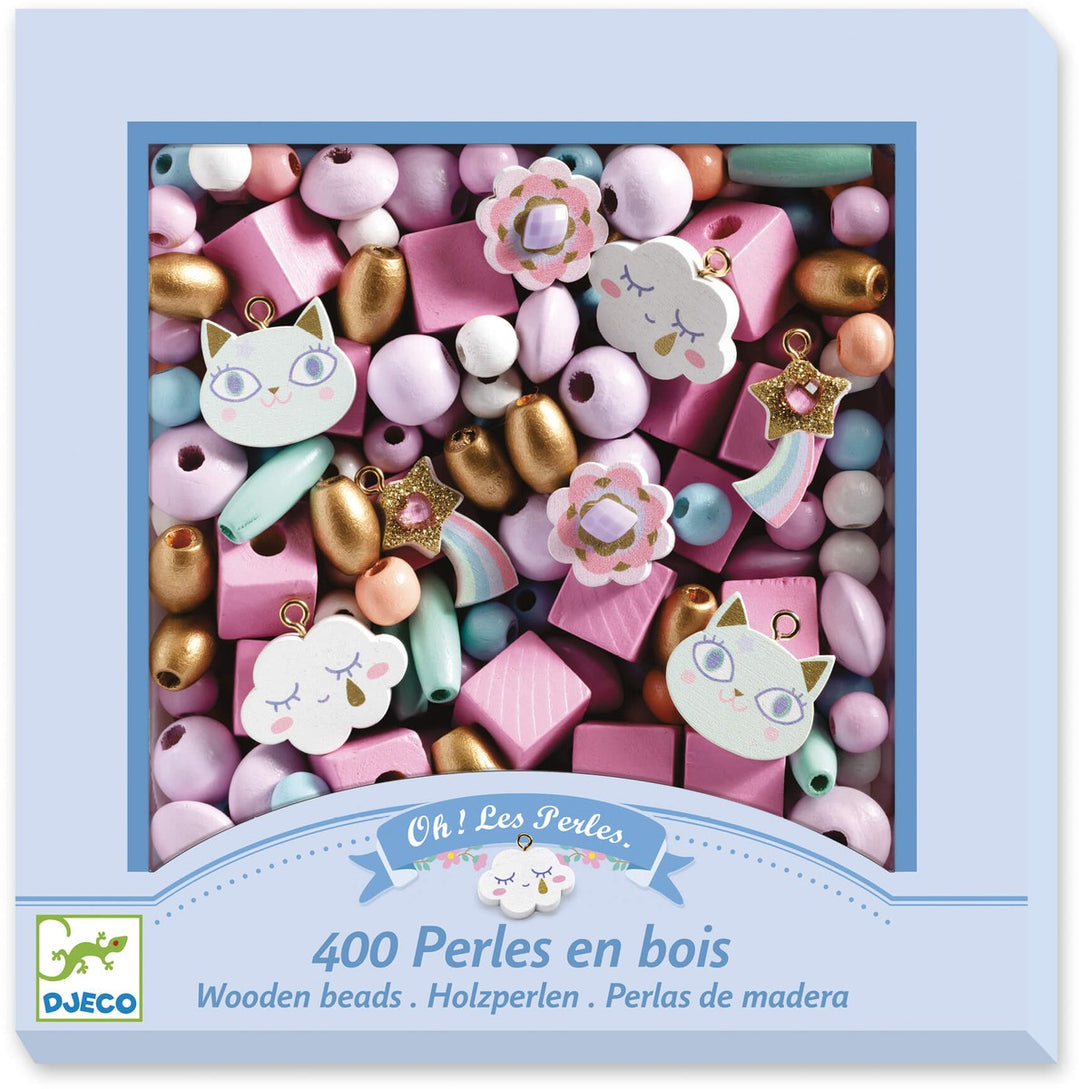 Perlas de madera Arcoíris