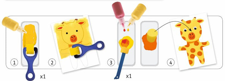 Pintura con esponja Las aventuras de los peluches