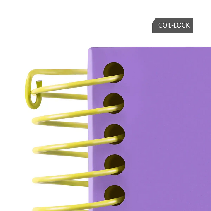Cuaderno A4 con espiral y tapa dura, papel cuadriculado, 90 hojas de 95gr/m², colección Sunset, turquesa