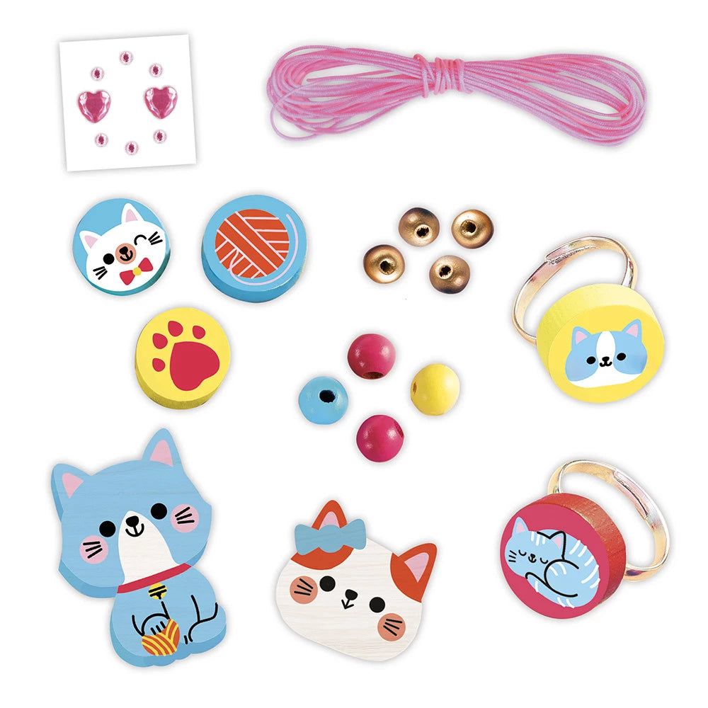 4 Joyas De Madera Little Cats