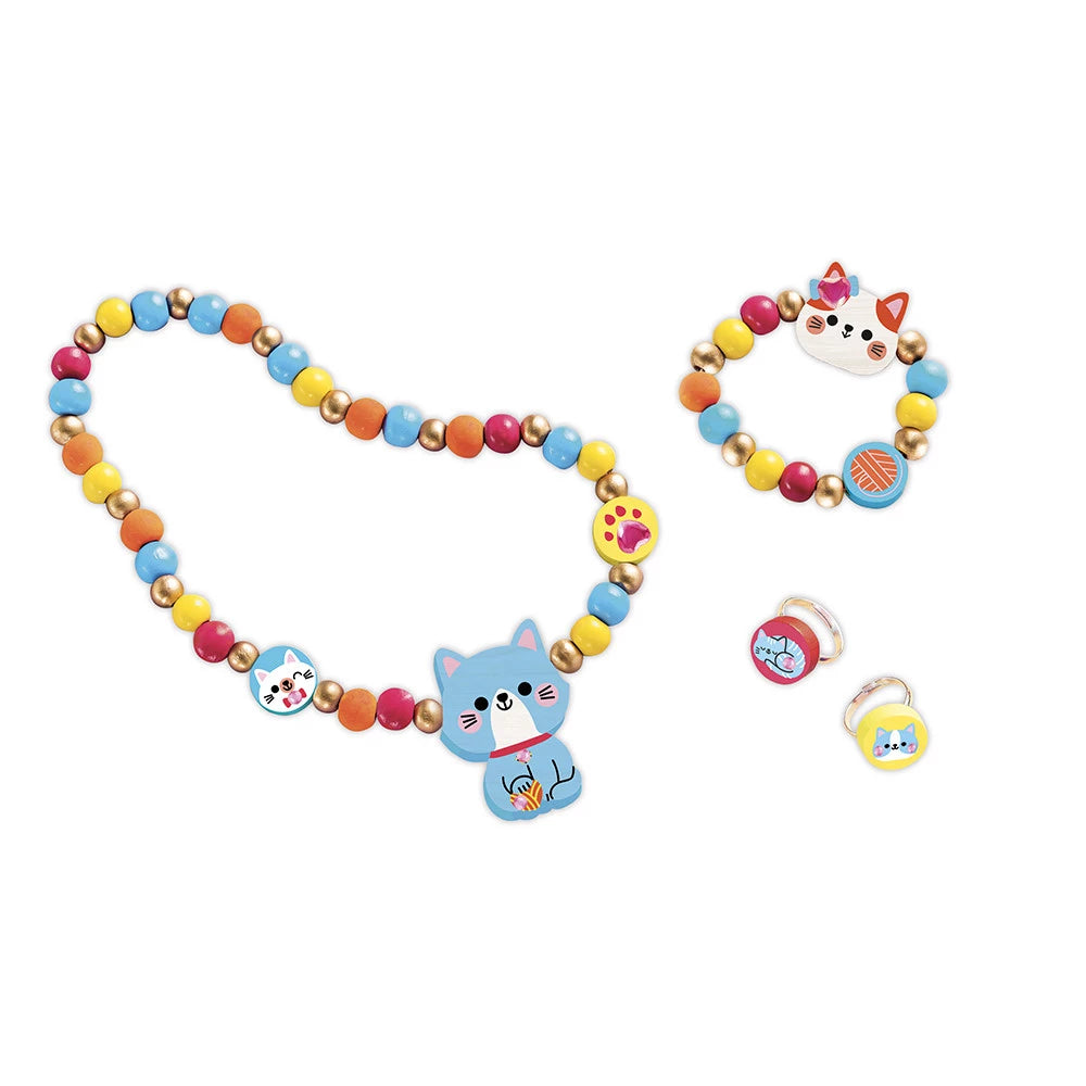 4 Joyas De Madera Little Cats