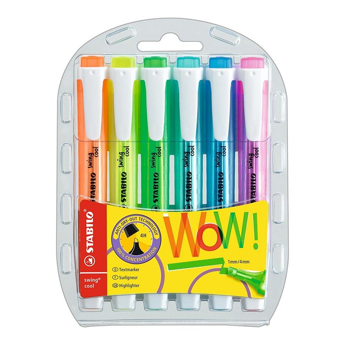 Marcador fluorescente Stabilo Swing Cool 6 colores