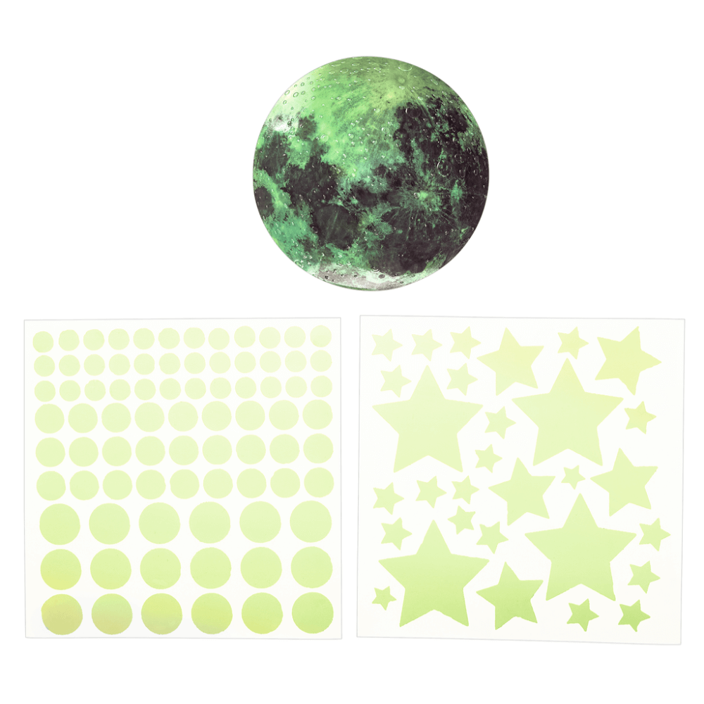 Pegatinas pared fosforescentes luna y estrellas