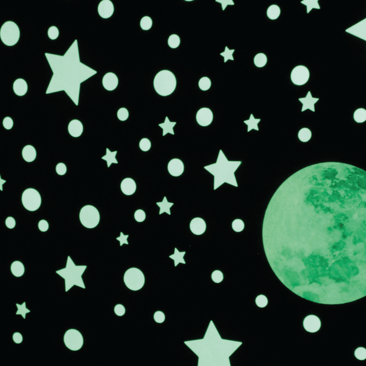 Pegatinas pared fosforescentes luna y estrellas