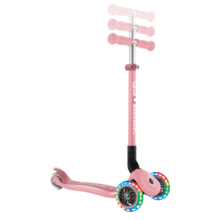Patinete Primo plegable luces - Rosa pastel