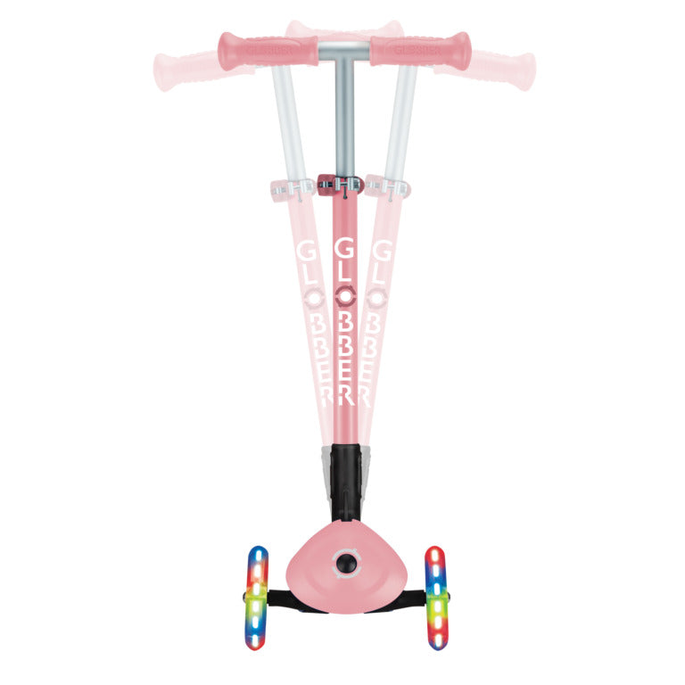 Patinete Primo plegable luces - Rosa pastel