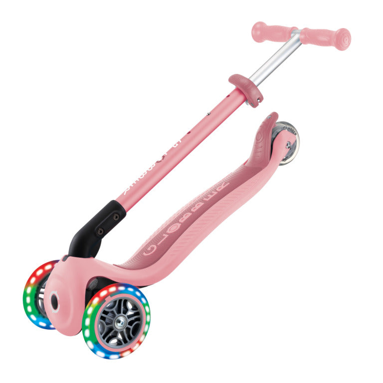 Patinete Primo plegable luces - Rosa pastel