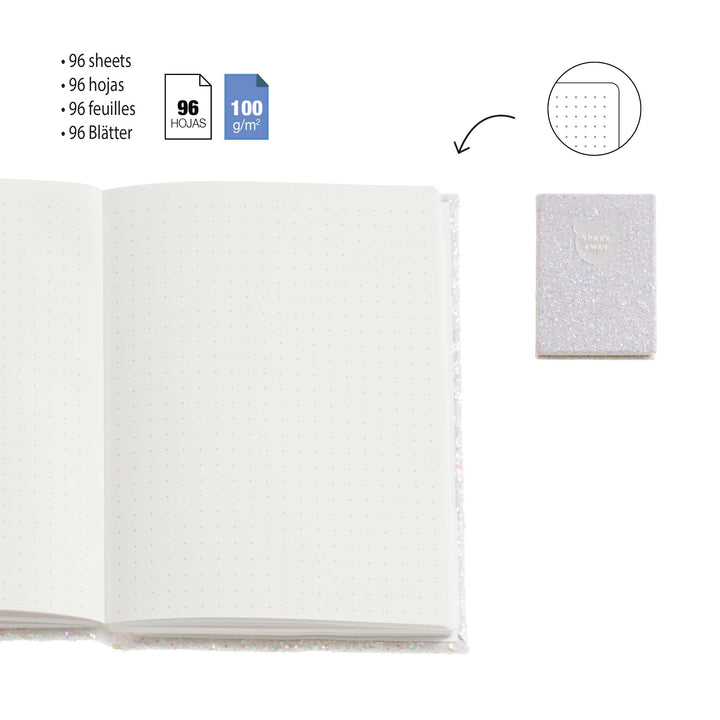 Cuaderno Purpurina Blanco Punteado Back2Fun