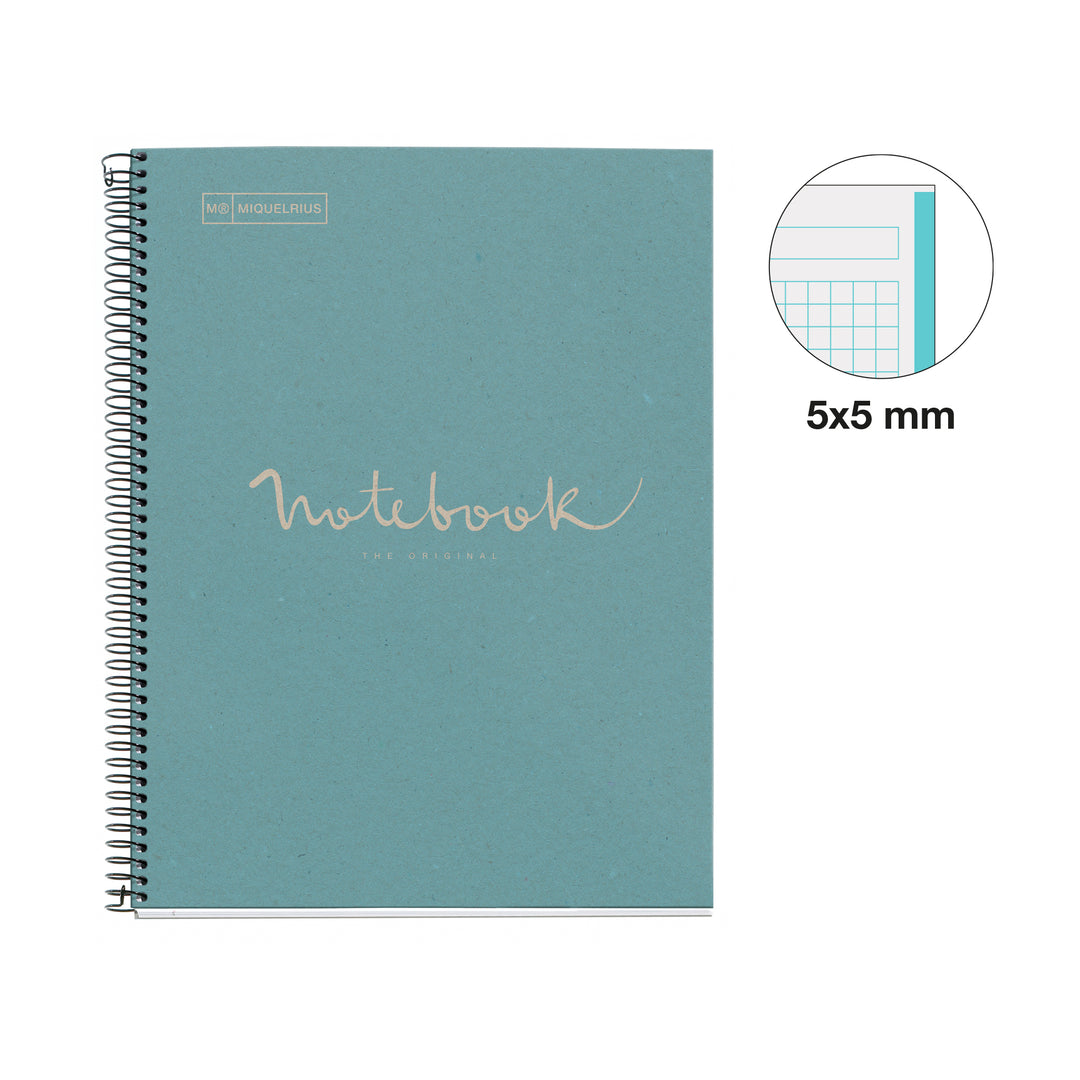  Cuaderno Reciclada A4 Cuadrícula 80 Hojas Emotions Miquelrius Azul