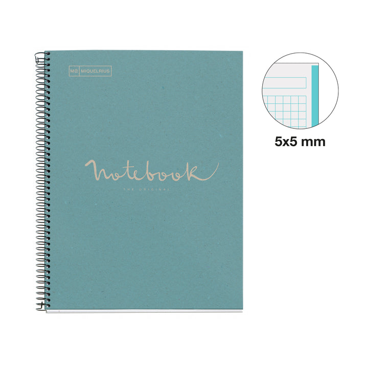  Cuaderno Reciclada A4 Cuadrícula 80 Hojas Emotions Miquelrius Azul
