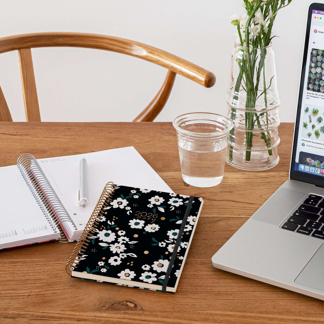 Agenda Espiral Plus Semana Vista Catalán Noir Garden 2026