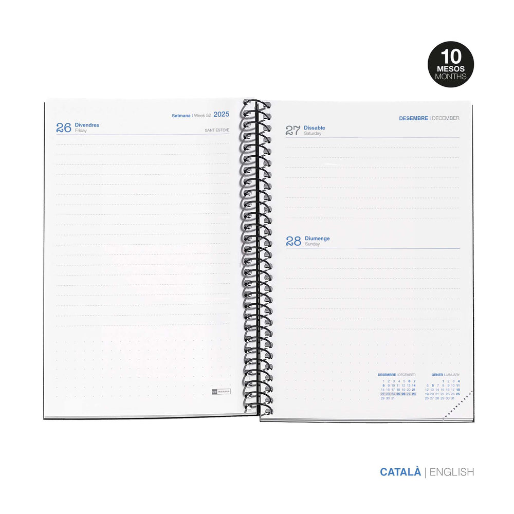 Agenda Escolar Activa Día Página Catalán Write Verde 25_26