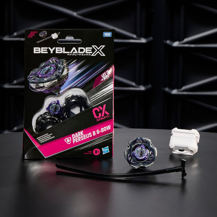 Beyblade X Kit Inicial – Top y lanzador para batallas épicas - Dark Perseus B 6-80W