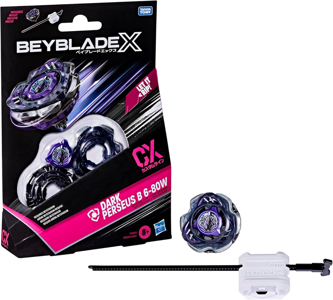 Beyblade X Kit Inicial – Top y lanzador para batallas épicas - Dark Perseus B 6-80W