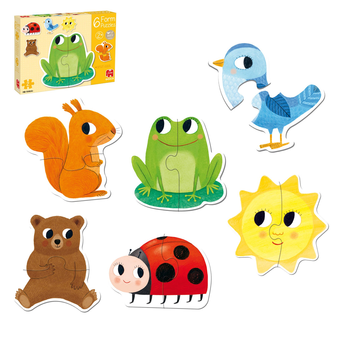 Puzzle de cartón animales 6 puzzles de 2 piezas