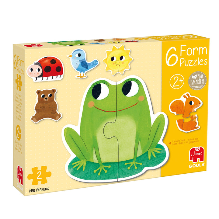 Puzzle de cartón animales 6 puzzles de 2 piezas