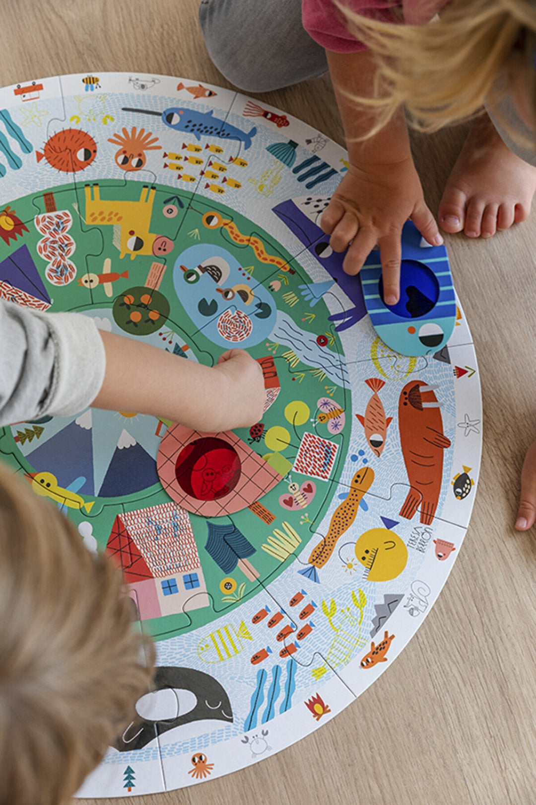 Puzzle XXL circular : descubre los animales