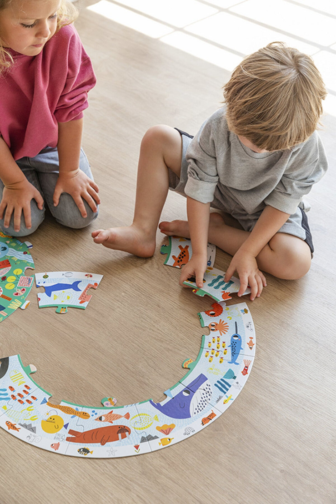 Puzzle XXL circular : descubre los animales