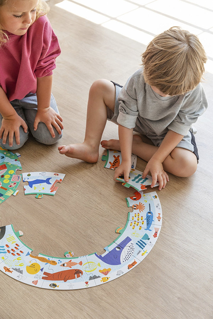 Puzzle XXL circular : descubre los animales