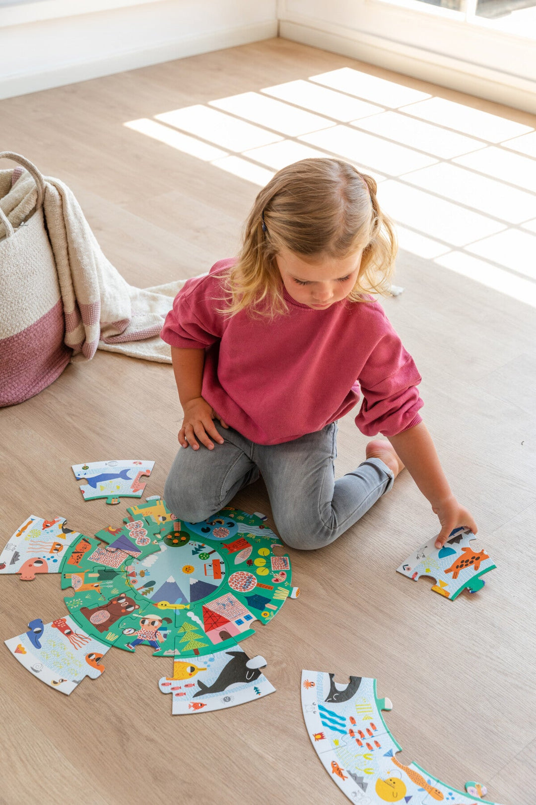 Puzzle XXL circular : descubre los animales