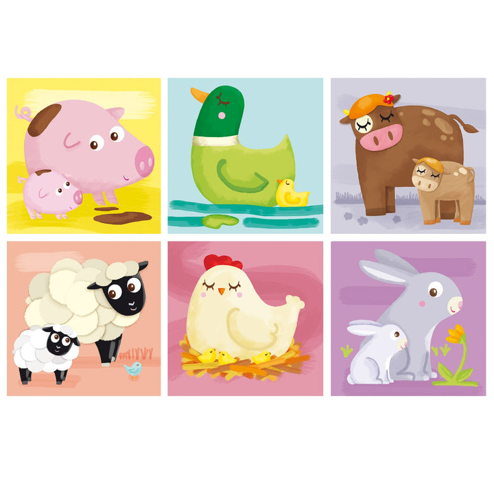 Puzzle cubos de cartón 4 Piezas : 6 escenas diferentes